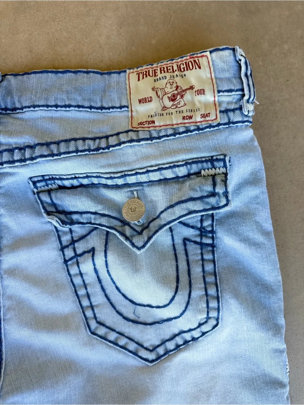 True Religion Rocco Relaxed Skinny Jeans Size 42 Light Wash